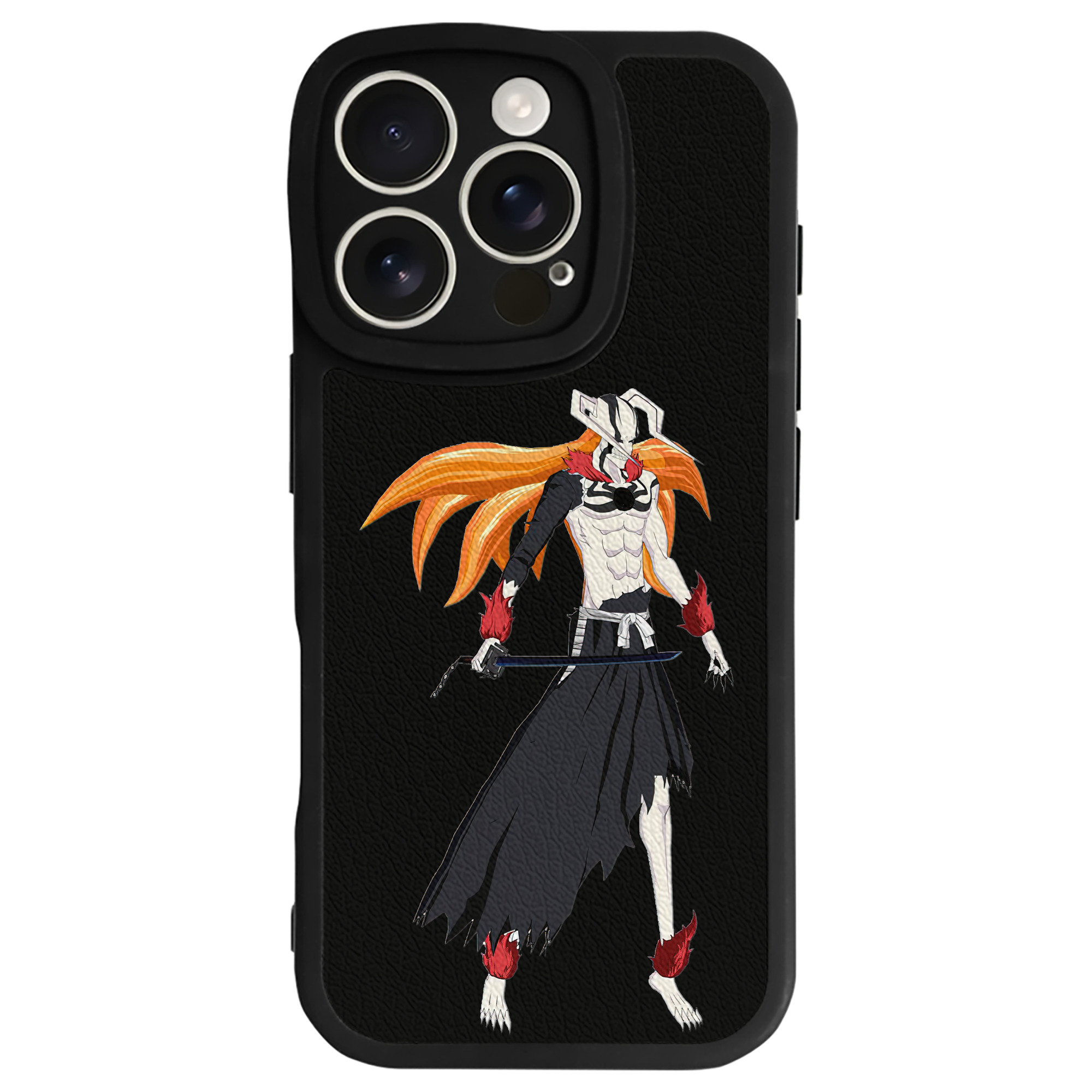ブリーチ 黒崎一護（くろさき いちご）BLEACH Kurosaki Ichigo 【iPhone 16シリーズ対応】シリコンスマホケース（レザー調） 材質：シリコン